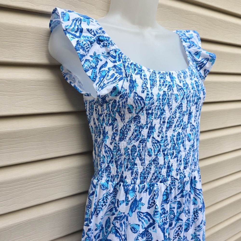 Lilly Pulitzer Jilly Smocked Dress Resort White Shell Collector Youth Girls XL - Picture 2 of 6